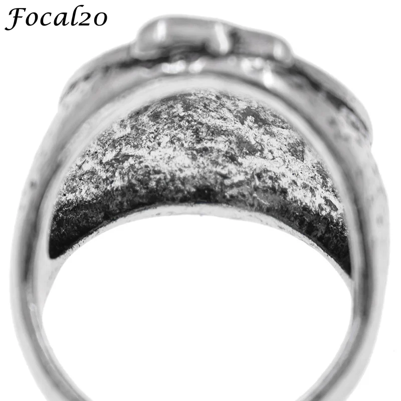 Focal20 Панк Сплав злой Дьявол глаз кольцо античное серебро Цвет унисекс кольца
