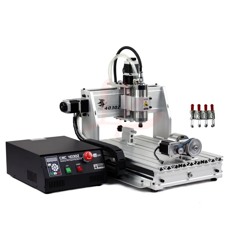 4030 Z-800W USB CNC router milling machine with 4axis for 3D wood article working