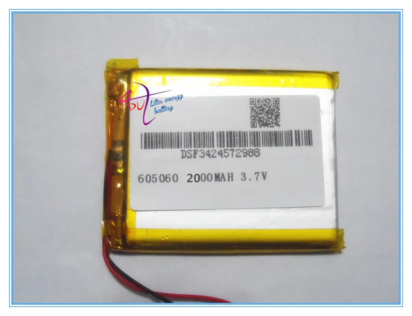 

3.7V lithium polymer battery 605060 GPS eBook Mobile Power 2000MAH