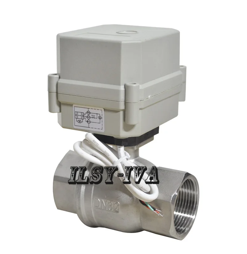 Двухходовой Электрический шаровой клапан DN32 DN40.DN50 DC12V DC24V моторизованный из