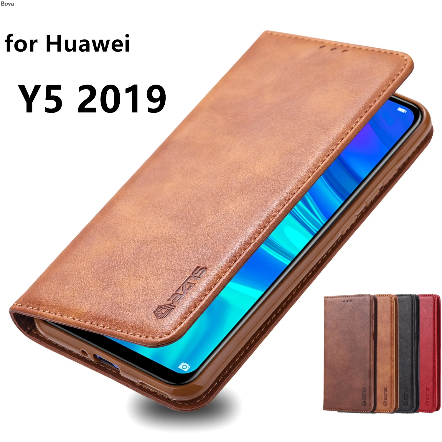 Чехол из искусственной кожи в стиле ретро для Huawei Y5 2019 магнитный чехол бумажник