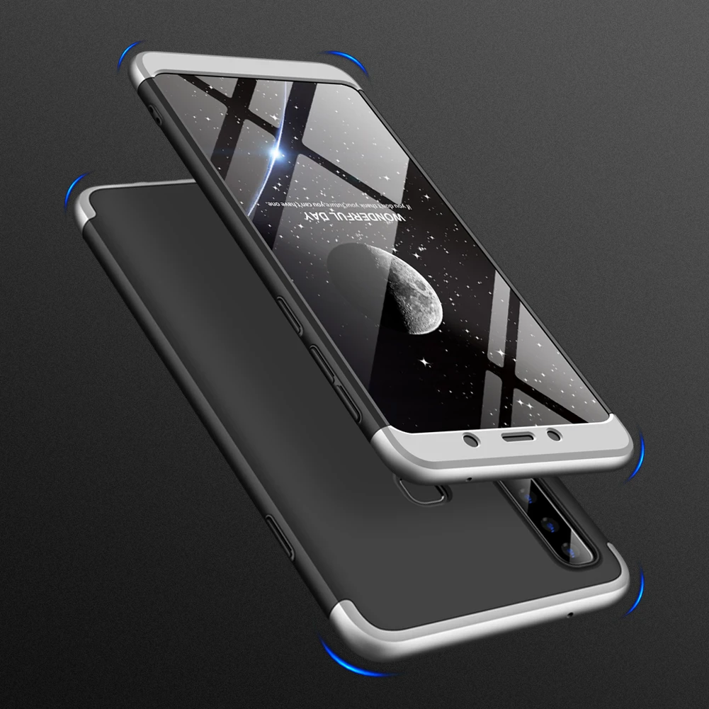 Black Silver Чехол GKK 360 градусов для Xiaomi Redmi Note 7 6 5 Pro 4x 5A Prime Y1 lite Redmi 6 Pro A2 lite 6A 5A 6 4x полное покрытие корпуса - Цвет: Black Silver