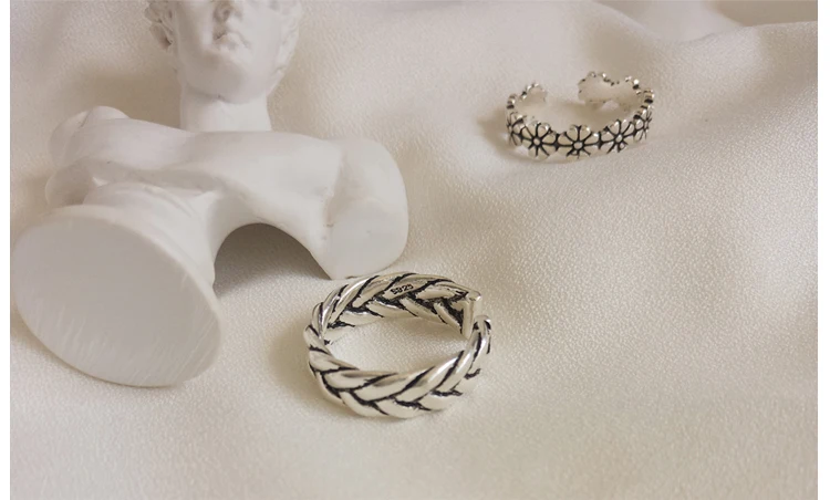 Bijoux дизайнерский кольца из стерлингового серебра 925 для женщин Регулируемый размер цветок кольцо вечерние подарок Свадебные украшения Anillos