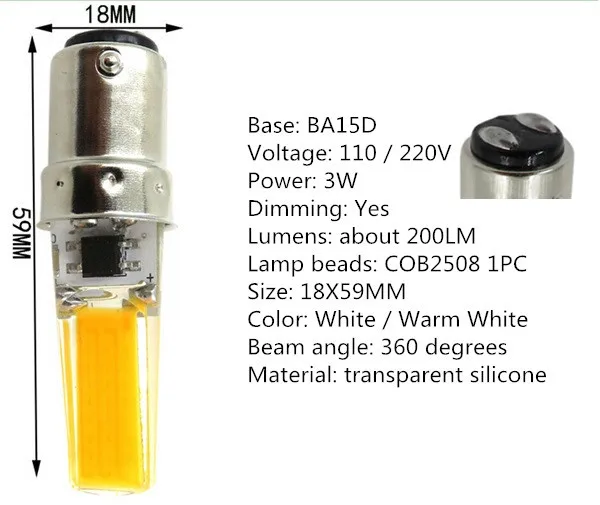 С регулируемой яркостью b15 светодиодный COB E12 E14 E17 BA15D 110V 220V G4 светодиодный E11 110V COB E14 110V e17 220v b15d светодиодный cob E17 110V BA15D 220V затемнения