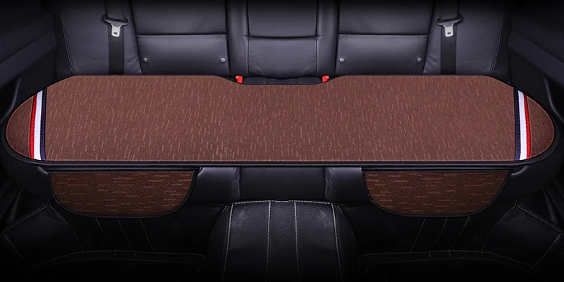 Brown rear 1 piece Универсальный чехол для автомобильных сидений Подушка четыре сезона дышащий передний задний льняной протектор коврик авто украшение интерьера - Название цвета: Brown rear 1 piece
