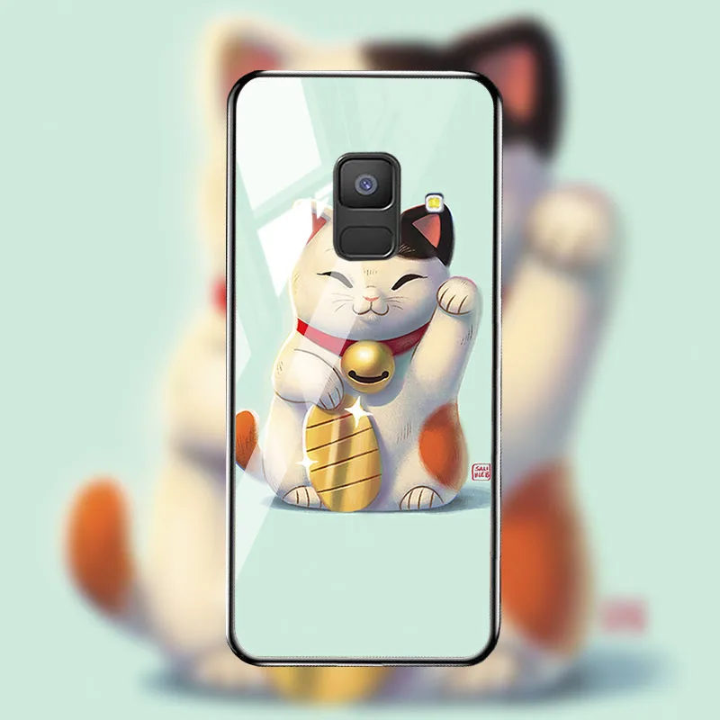 M017 Soaptree чехол из закаленного стекла для samsung Galaxy A8 A6 Plus чехол s Star Space мультфильм для samsung A8 A730F A530F чехол бампер - Цвет: M017