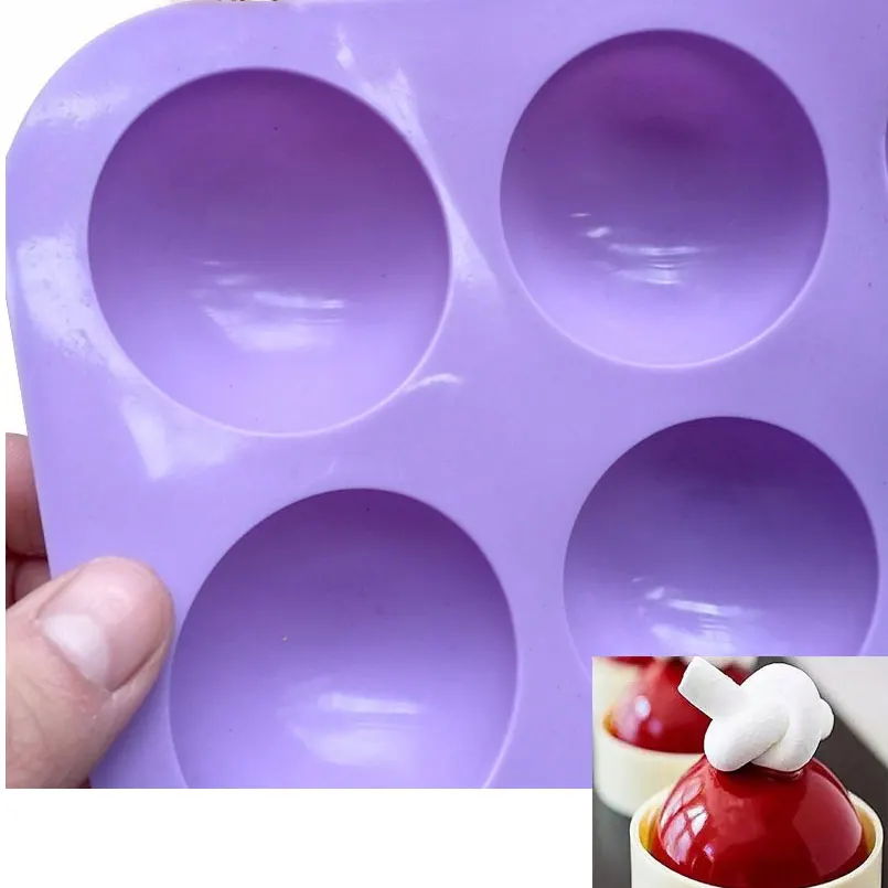 Форма для капкейков и пирожных DIY силиконовая полукруглая форма торта 6 отверстий