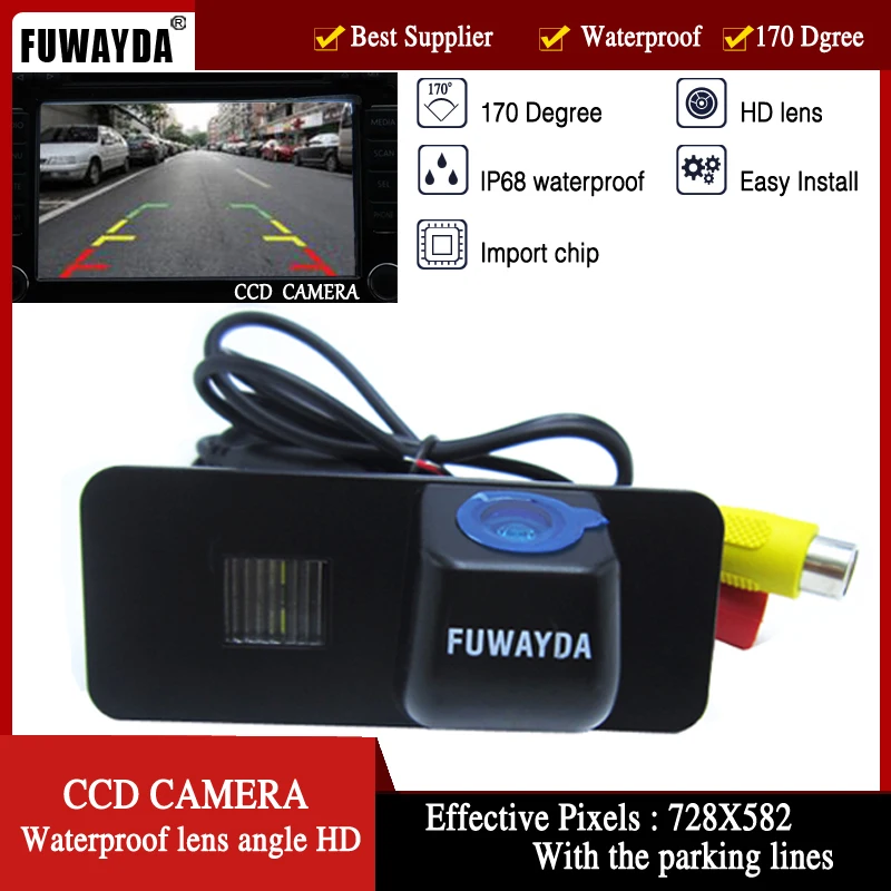 

FUWAYDA Car Rear View camera 170 Degree Wide Viewing Angle Reverse car Camera FOR VW GOLF4 5 6 MK4 MK5 EOS LUPO BEETLE Superb