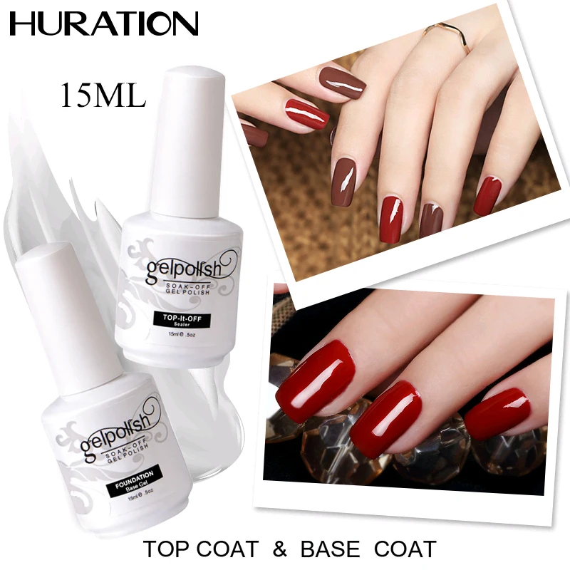Huration Топ Base Coat Soak Off УФ-гель для ногтей светодиодный грунтовка гелий прозрачный