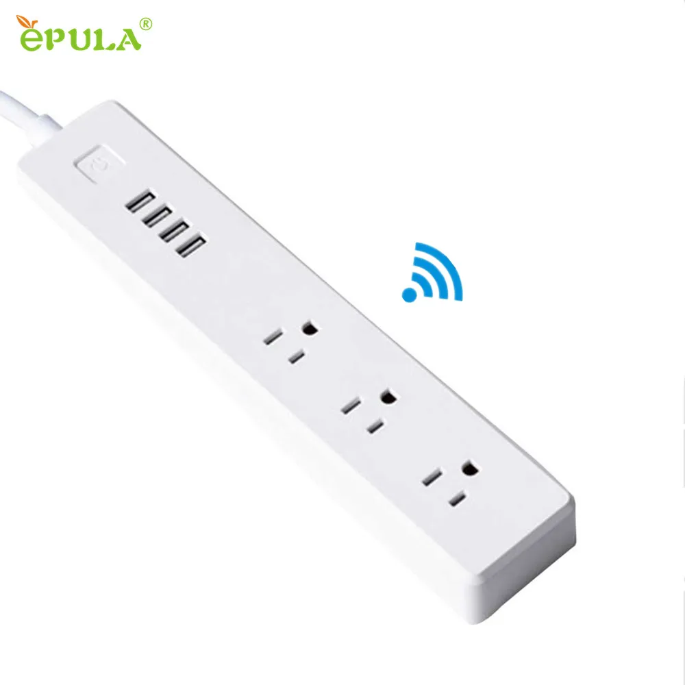 EPULA Новинка US 3 AC Розетка 4 USB Wifi беспроводной пульт дистанционного управления