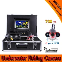 underwater fishing camera kit with 20meters depth dual lead bar 7inch color tft lcd monitor yellow hard plastics case