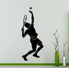 Теннисная силуэтка Настенная Наклейка спортивная серия человек Играющий В Теннис узор виниловые настенные росписи наклейки домашний декор для гостиной M-42