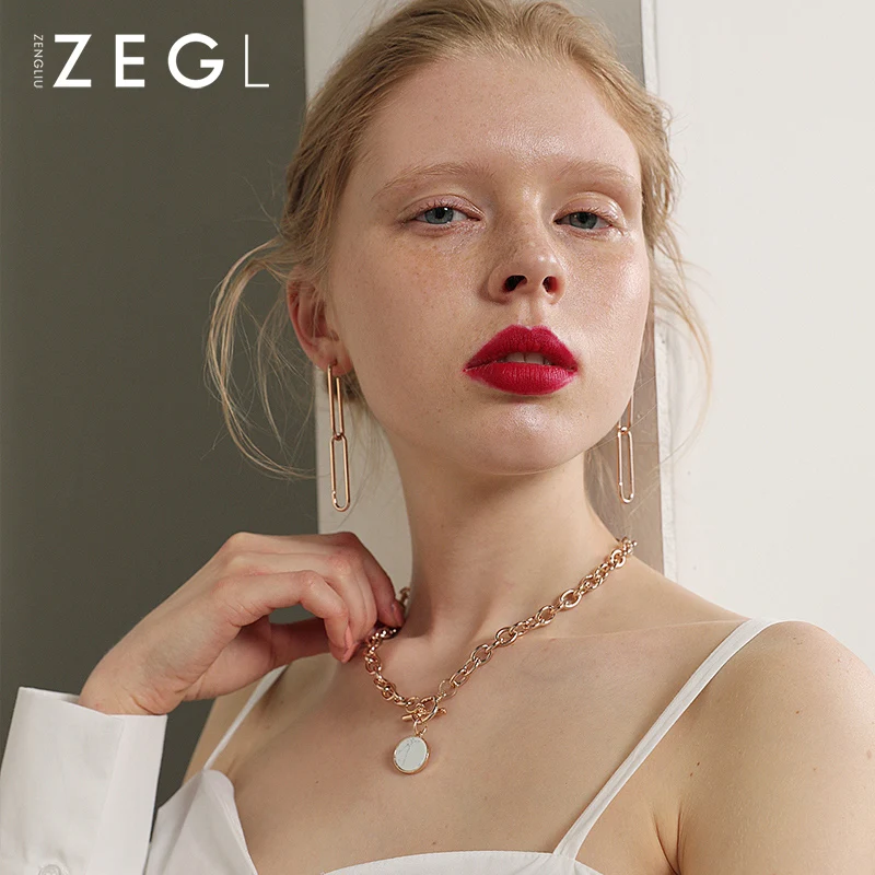 Женское ожерелье с подвеской ZEGL золотое цепочкой для шеи|Цепочки| |
