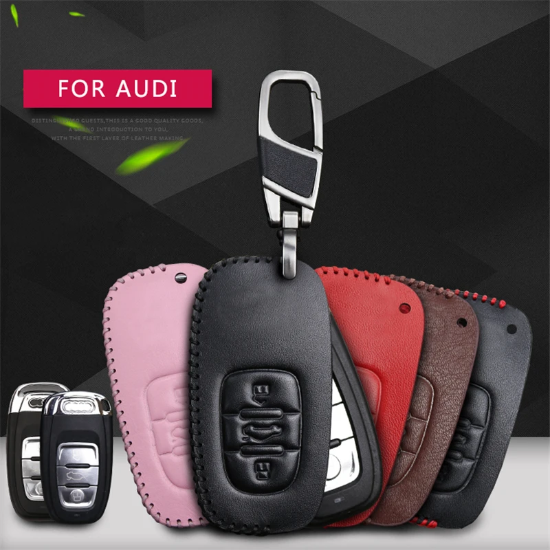 Чехол для автомобильного ключа кожаный чехол Audi A1 A3 A5 A6 Q3 Q7 A7 A8 S8 Q5 кольцевой
