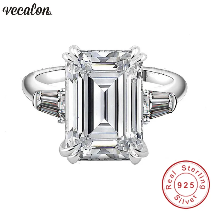 

Vecalon Princess Promise ring Real Soild 925 Sterling Silver 5A cz Engagement wedding Band rings for women Bridal Finger jewelry