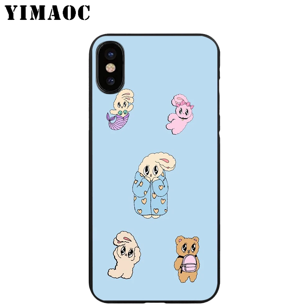 YIMAOC Esther Loves You Cartoon Soft TPU Black Silicone Case for iPhone X or 10 8 7 6 6S Plus 5 5S SE Xr Xs Max |
