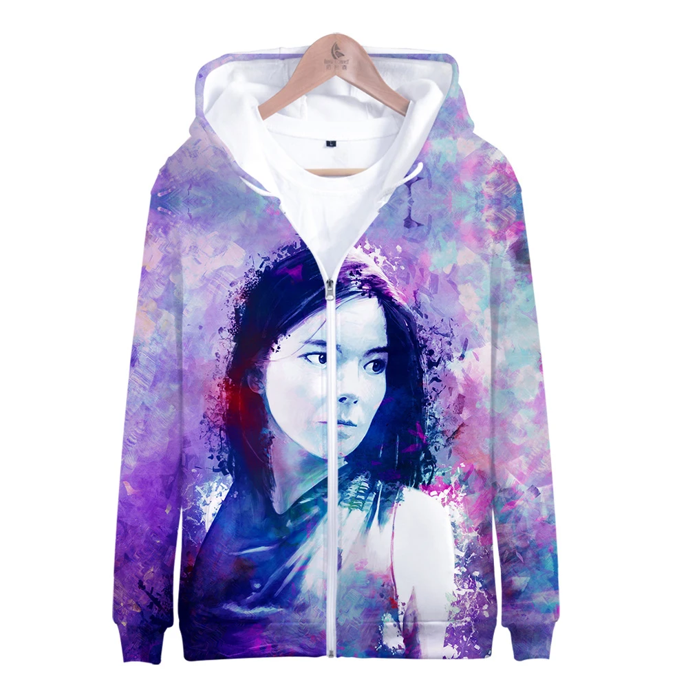Мужская толстовка Bjork 3D на молнии с длинным рукавом | Женская одежда