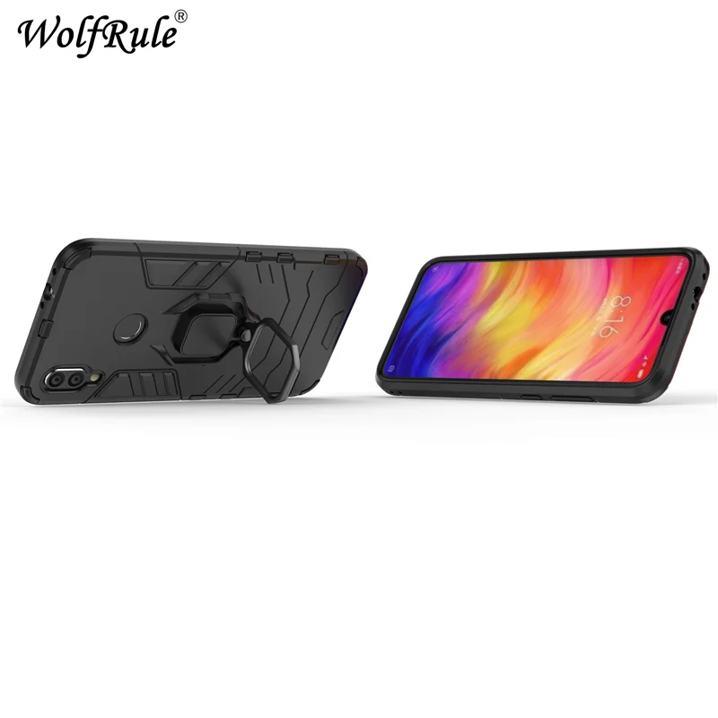 Чехол для Xiaomi Redmi Note 7 Pro жесткий чехол из ТПУ с кольцом-держателем Магнитный