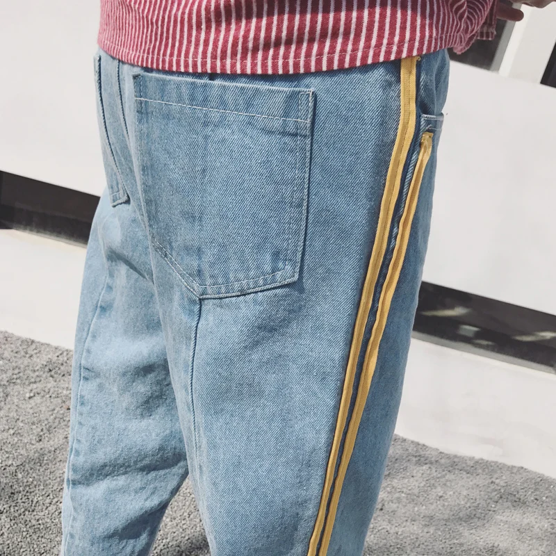 Летние мужские девять джинсов Slim Fit сплошной цвет уличные танцы шаровары досуг