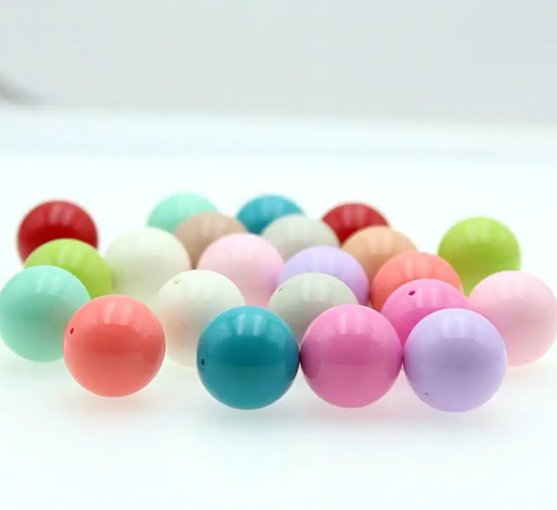 

250pcs bulk set of 16mm-18mm MIXED Gumball Beads, half hole Reflective Beads
