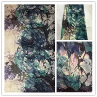 140cm new summer print 100silk chiffon fabric fashion colorful leopard design print 100 silk chiffon fabric 6momme ds08