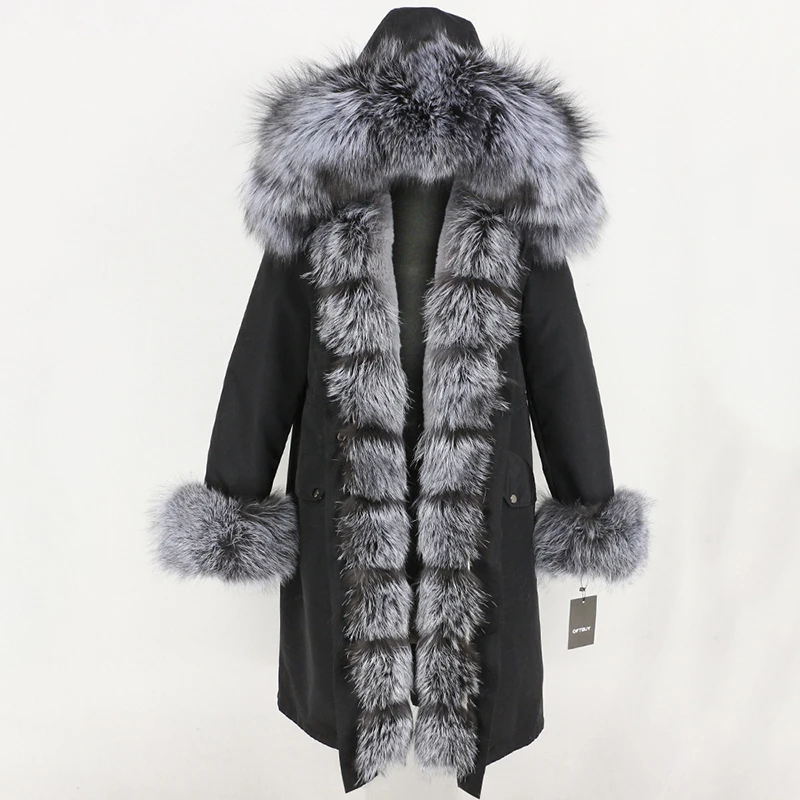 Зимняя куртка женская X-long Parka непромокаемая Верхняя одежда натуральный мех пальто натуральный Лисий Мех капюшон Роскошная Верхняя одежда Съемная бренд
