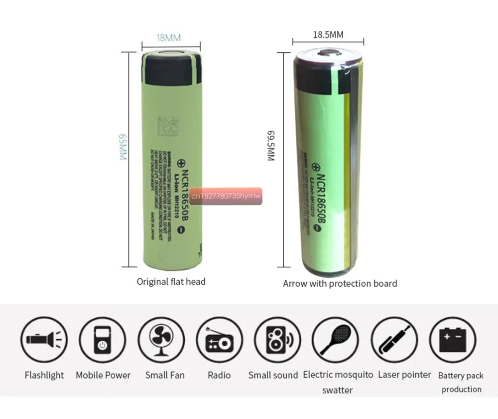 Новый защищенный оригинальный Panasonic 18650 NCR18650B 3 7 V 3400mAh литий ионная аккумуляторная