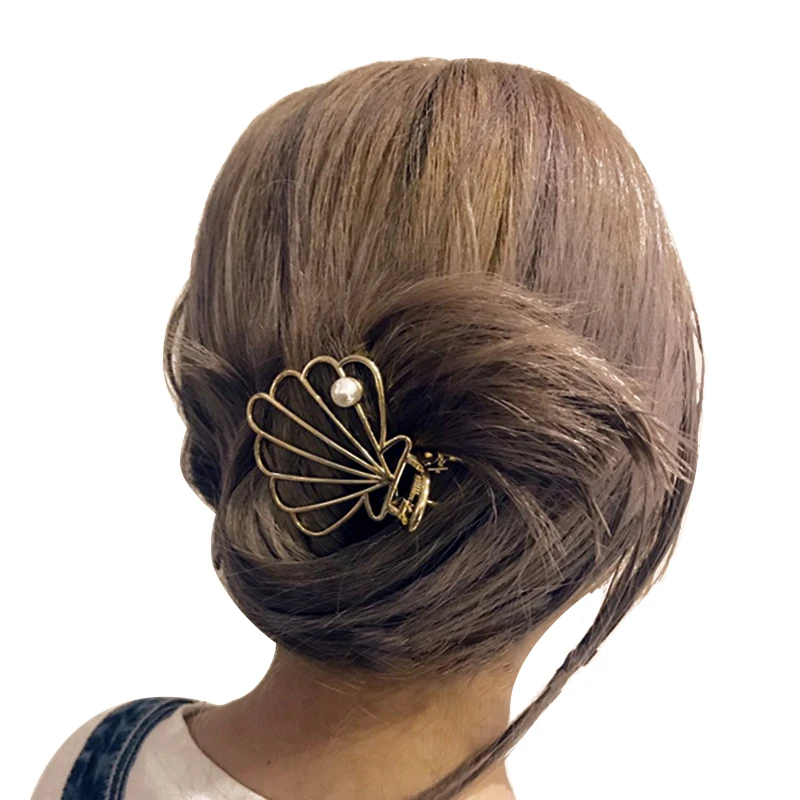 Новые Модные металлические когти для волос женщин заколки жемчужные Душ