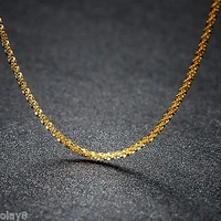 au750 real 18k yellow rose white multi tone gold necklace women full star link chain 1 5 2 0g 18inch