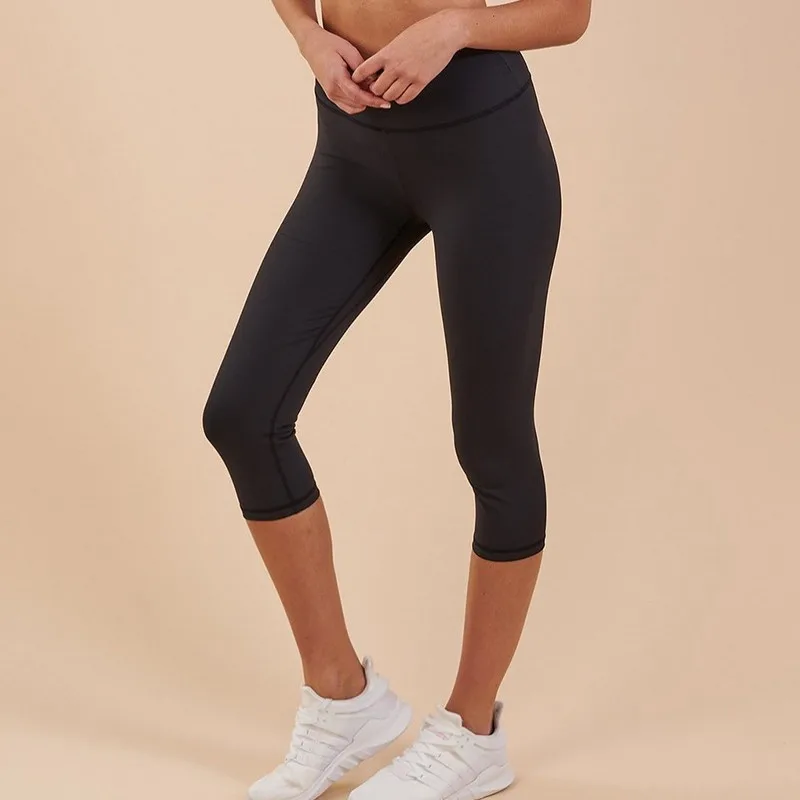 Женские летние укороченные брюки эластичные спортивные Леггинсы с высокой