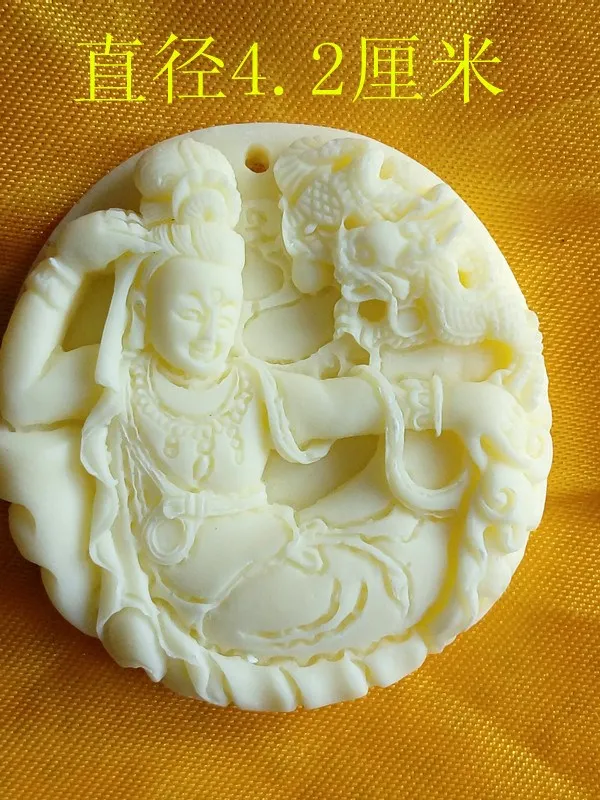 Кулон Будда и фэнхуа кулон из слоновой кости белого яка кость резьба аксессуары