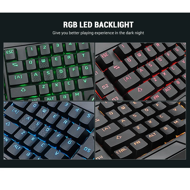 K50 RGB Проводная игровая клавиатура 35 ключ Одноручный синий переключатель
