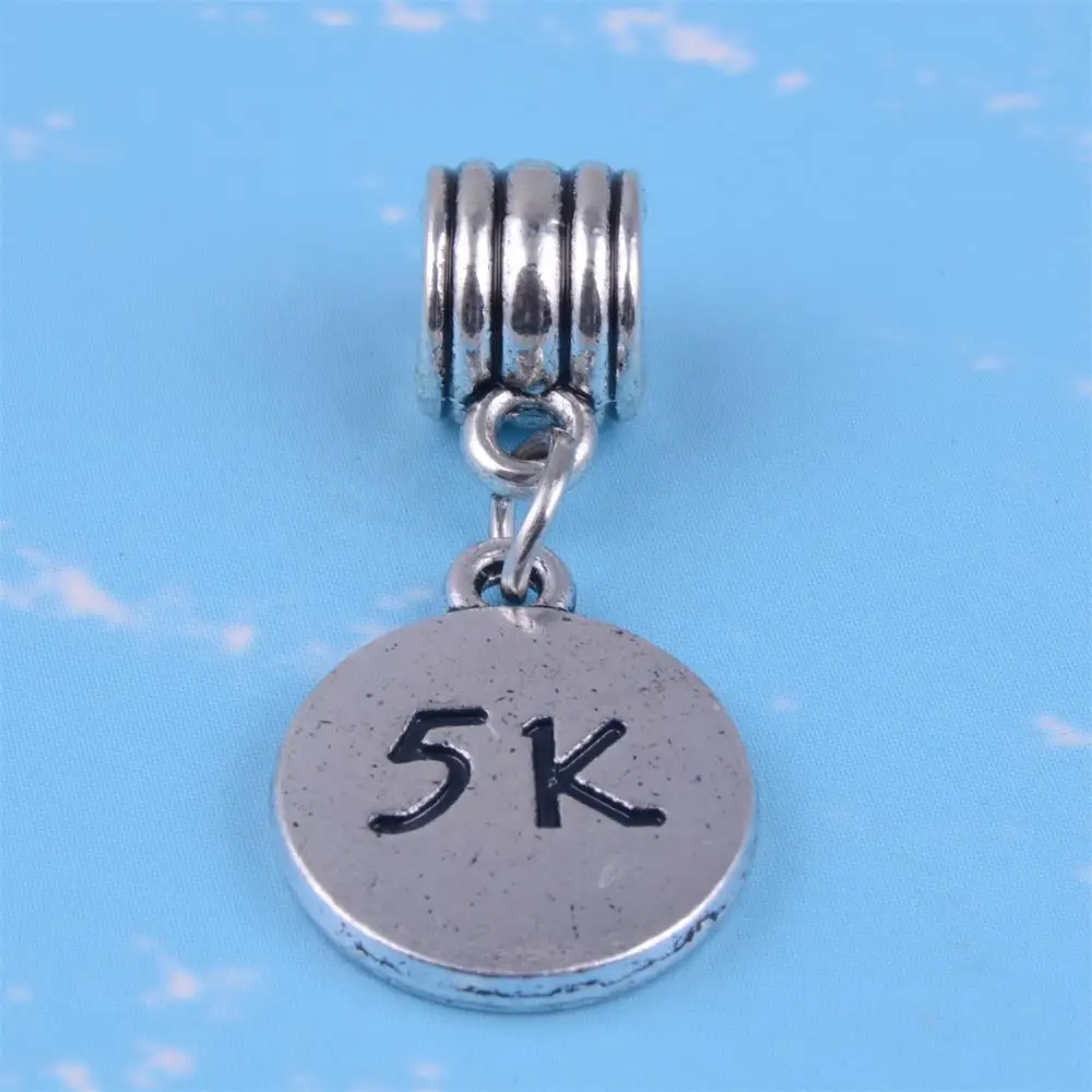 My shape Marathon бегущая палка фигурка любовь к бегу 5K амулеты плавающие бусины подходят для браслетов Pandora DIY ювелирные изделия 10 шт - Цвет: 5K