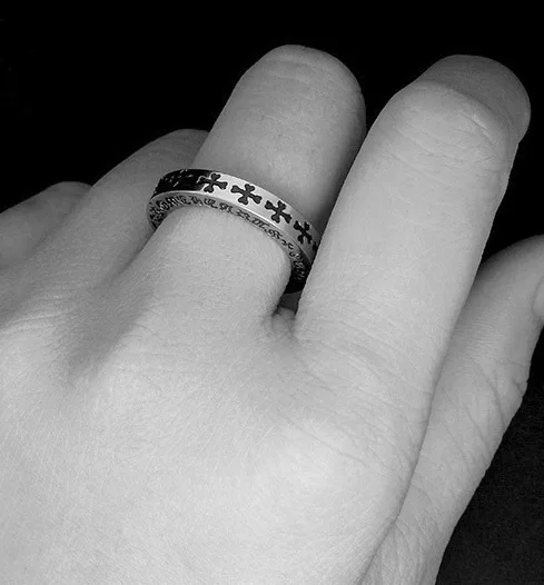 Титановое кольцо в стиле римского алфавита 316L из нержавеющей стали с римскими