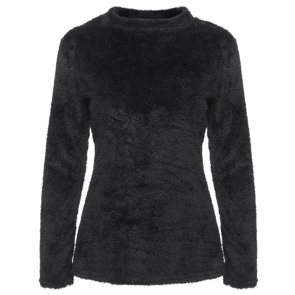 Fashion 2018 Autumn Fluffy Plush Mohair Sweater Jumper Women Turtleneck Sweaters Long Sleeve Knitted Pullovers Ladies Chic Mujer | Женская