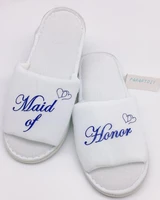 personalize wedding bridesmaid bride spa slippers matron of honor flower girl night bachelorette party favors company gifts