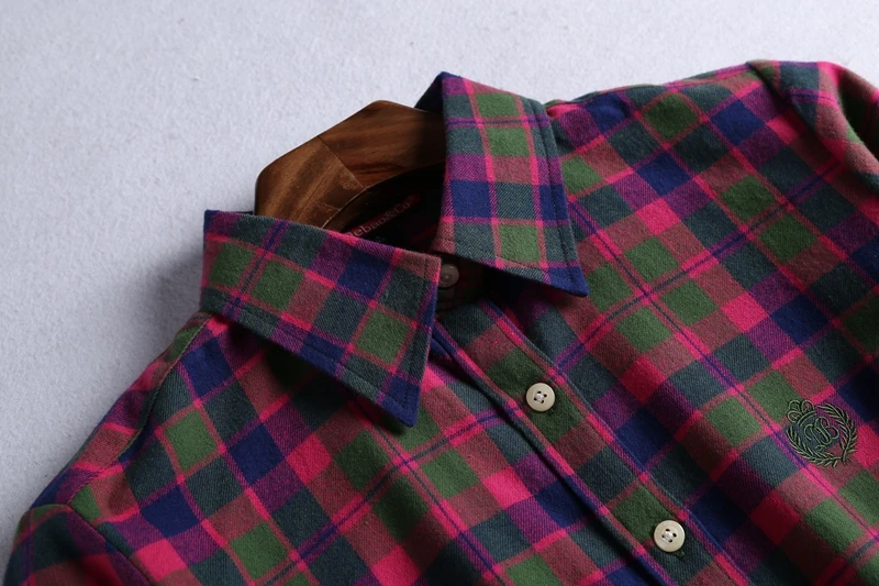 Новинка сезона осень зима 2020 Женская фланелевая рубашка в клетку повседневные