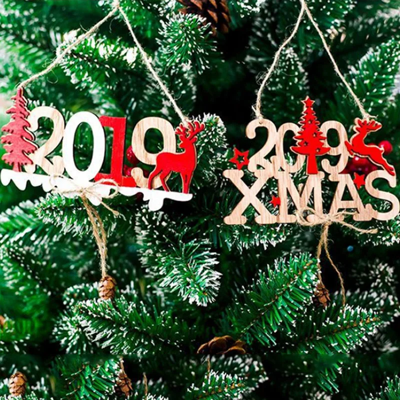 

Высокое качество, 1 шт., подвеска на рождественскую елку, полое украшение для дома, дверная тарелка, деревянные буквы, Новогодние товары, 2019