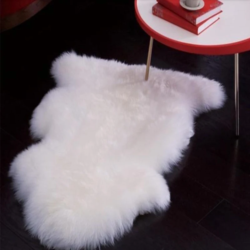 

Real White Australia Sheepskin Area Rug For Sofa Genuine Bed Sheep Fur Carpet Lambskin Rugs For Living Room Decorative