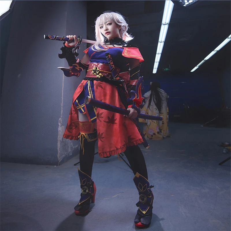 Костюм для косплея FGO Servant Sader Miyamoto Musashi женское кимоно юката платье одежда Аниме