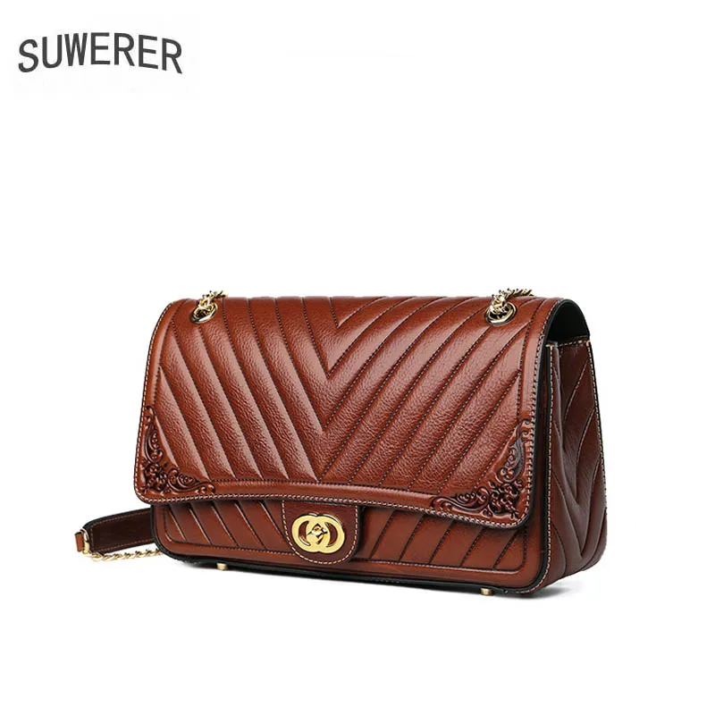Женские сумки из натуральной кожи SUWERER дизайнерские роскошные тисненой на плечо