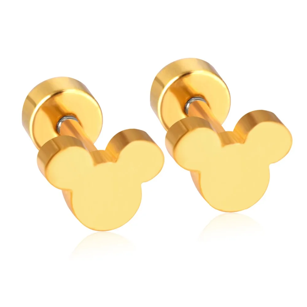 LUXUKISSKIDS 12 парт/лот оптовая продажа серьги-гвоздики из нержавеющей стали винтовые