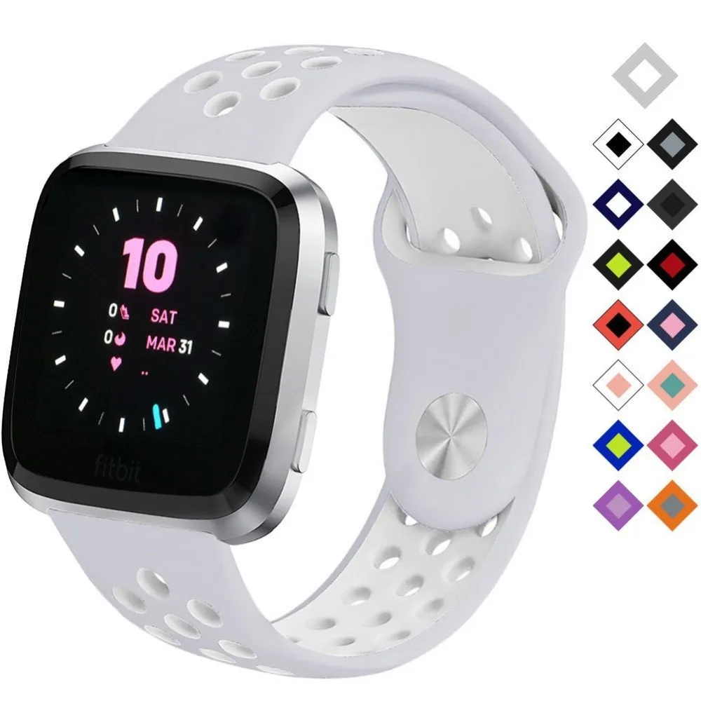 Классический силиконовый ремешок Frontier с круглым отверстием для смарт часов Fitbit