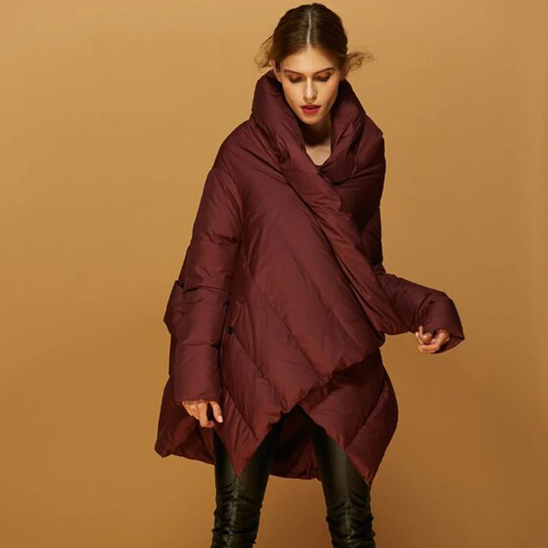 Высокое качество новая мода 2018 зимняя куртка Женская белая парка на утином пуху