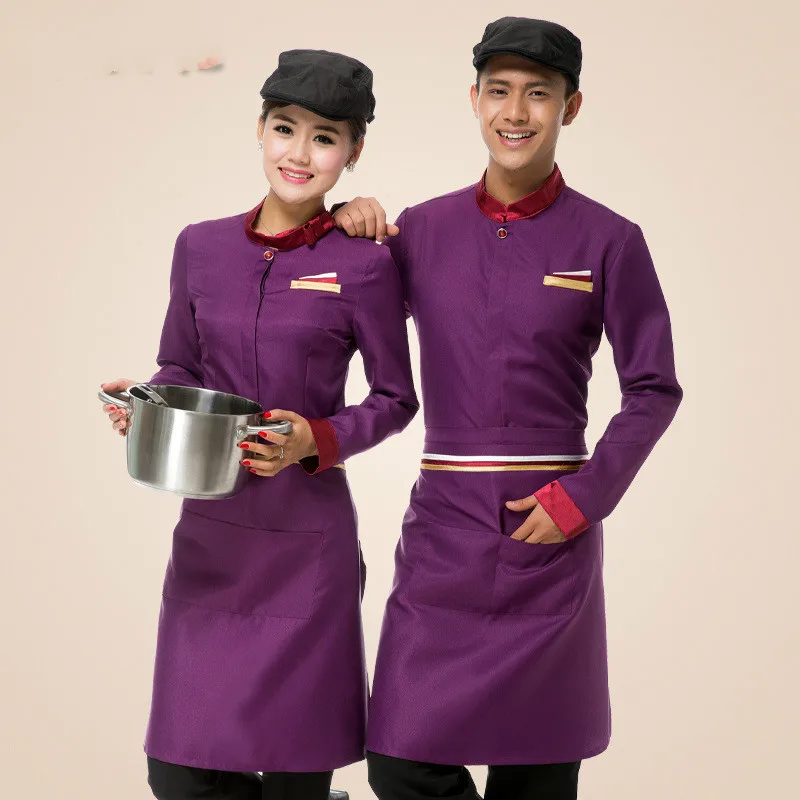 С длинным рукавом осень западный Ресторан униформа официанта для мужские черные