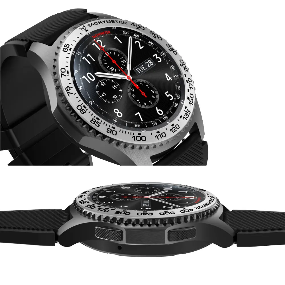 Силиконовый ремешок для samsung gear S3 Frontier/galaxy watch 46 мм часы с окантовкой ремешок против царапин защита Круглый браслет