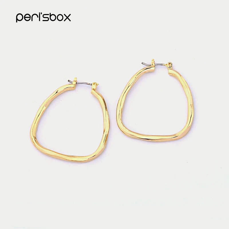 Женские серьги кольца Peri'sBox золотого и серебряного цвета металлические в