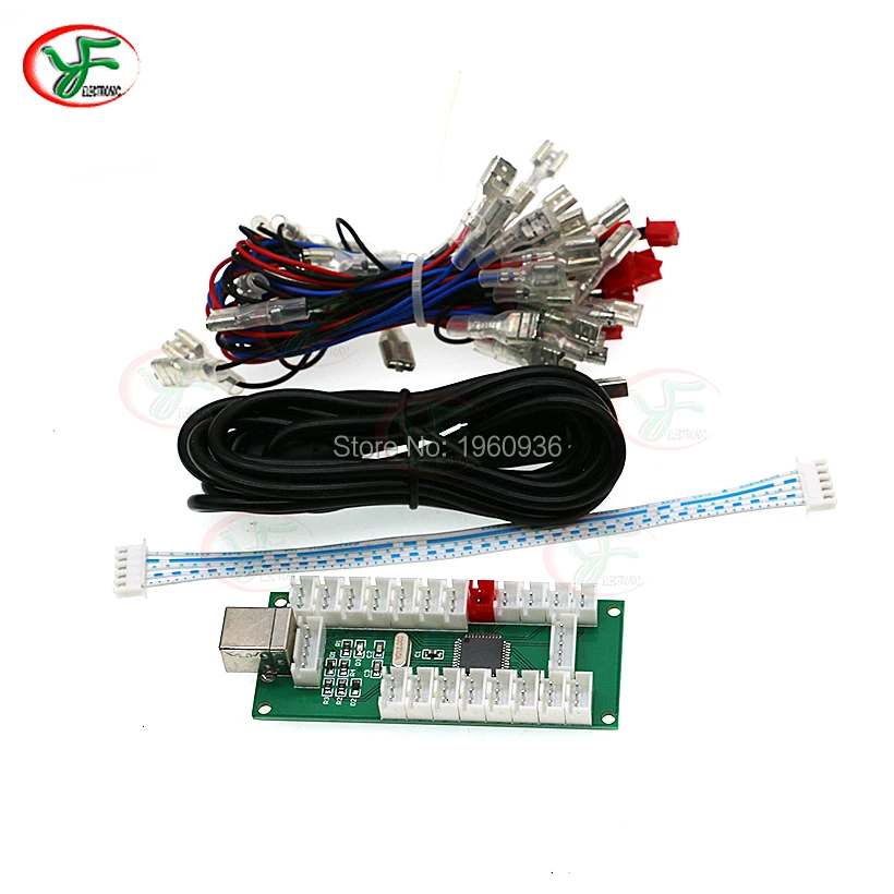 Копия SANWA Джойстик + 10x5 в светодиодный кнопка USB энкодер для ПК PS3 Raspberry Pi Retropie MAME