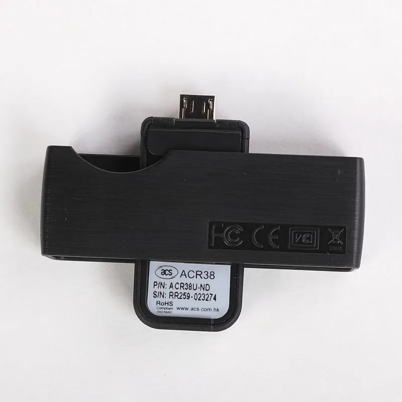 Портативный считыватель смарт карт ACR38U PocketMate II для подключения поддерживает