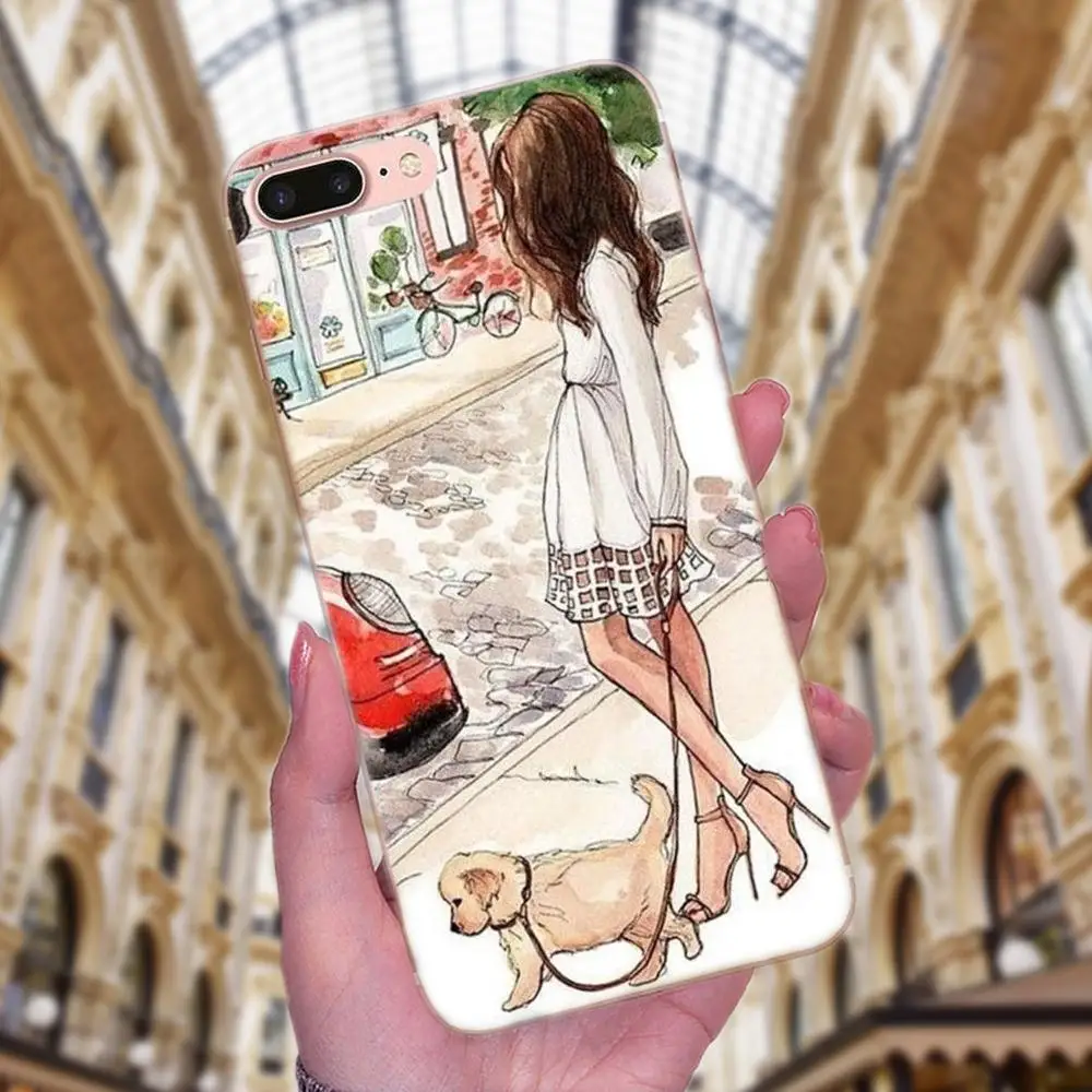 Красивая девушка из ТПУ для путешествий Samsung Galaxy Note 5 8 9 S3 S4 S5 S6 S7 S8 S9 S10 mini Edge Plus